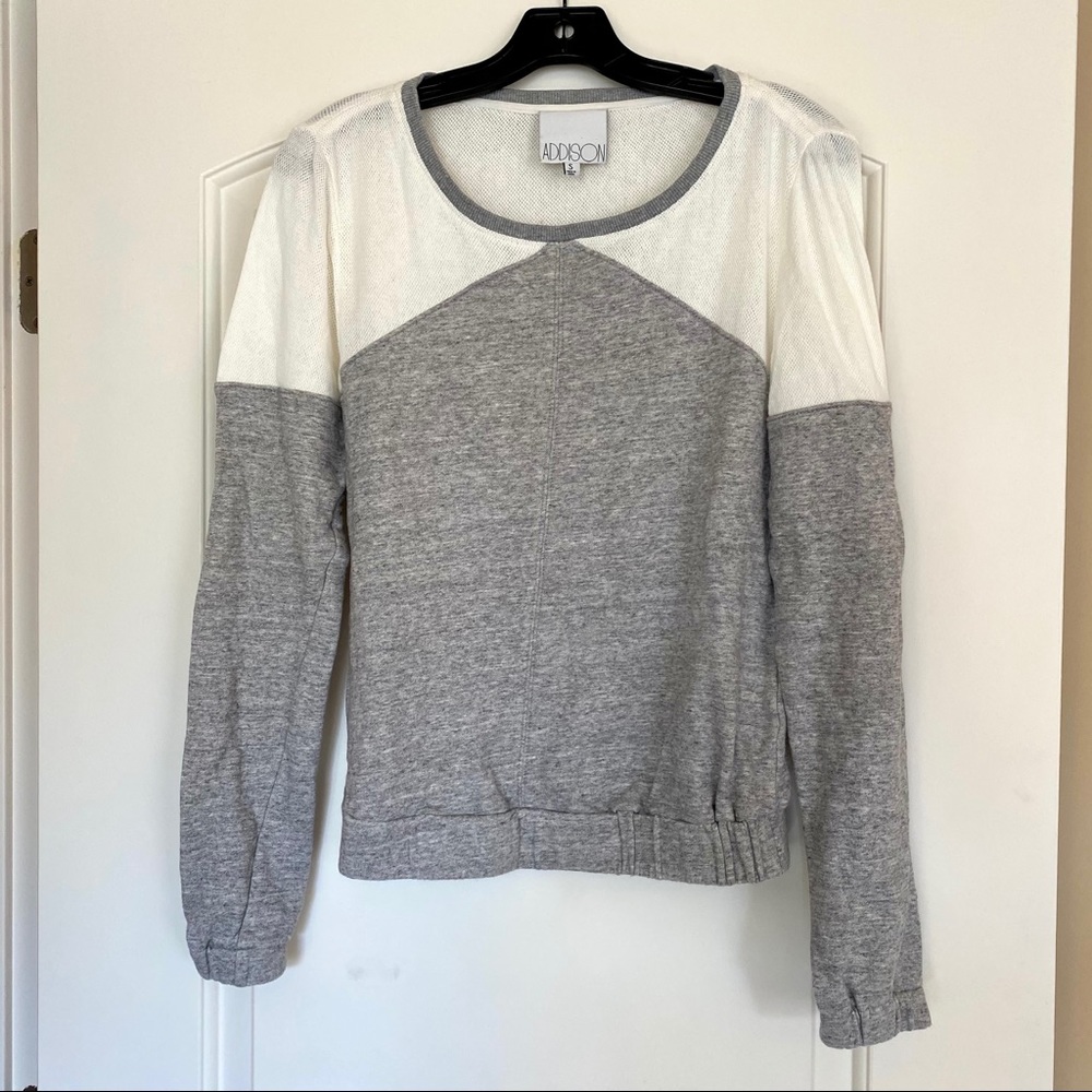 Addison Gray & White Colorblock Sweatshirt